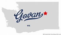 Map of Govan, WA, Washington