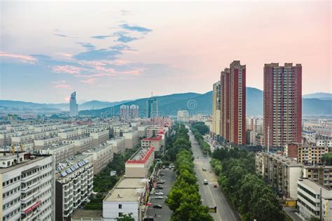 Sunrise Of Jilin Rural Cityscape China Editorial Stock Image Image