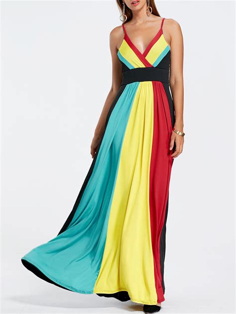 25 Off Rainbow Maxi Pleated Dress Rosegal