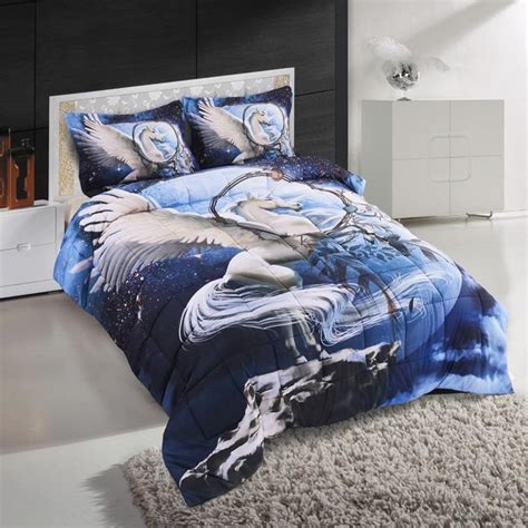 The queen comforter size mentioned above is only a guideline and many quill manufacturers add few inches or shave some inches to the queen comforter size. 3D Bedding Set 3 Piece Queen Size Flyunicorn Animal Print ...