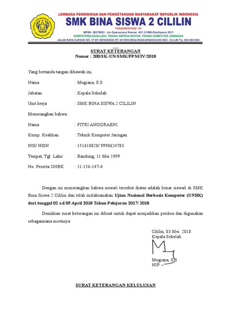 Cara Membuat Surat Keterangan Peserta Ujian Nasional Delinewstv