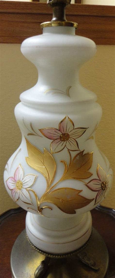 Satin Glass Western German Hand Painted Table Lamp. $95.00 ...
