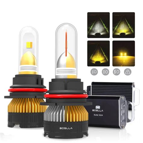 9004 Led Headlight Bulb White And Yellow Boslla