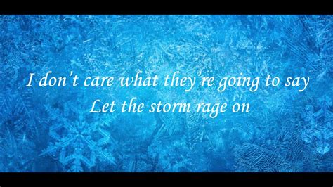 let it go frozen lyrics full song youtube