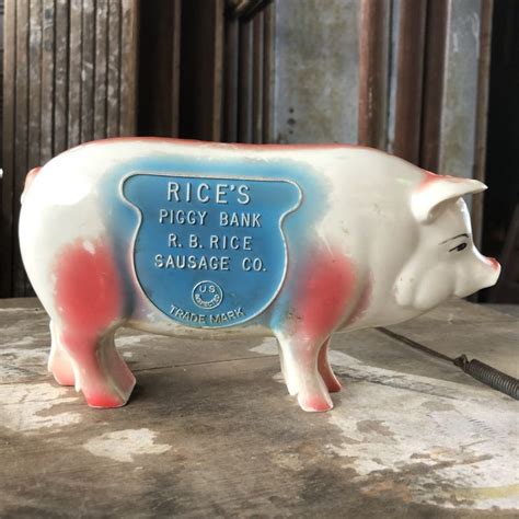 50s Vintage Rbrice Sausage Co Rices Advertising Piggy Coin Bank