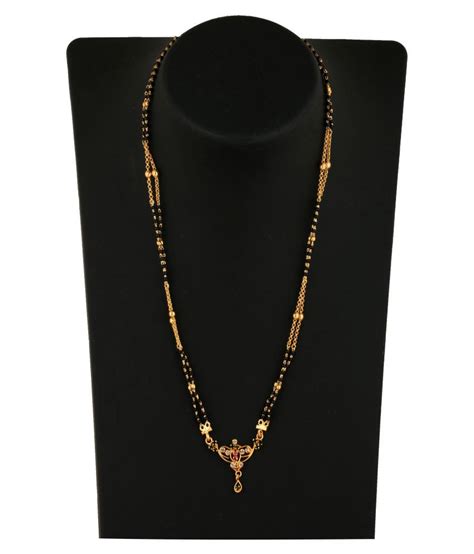 Indian Mangalsutra 22k Gold Plated Black Beads 22 Traditional Necklace