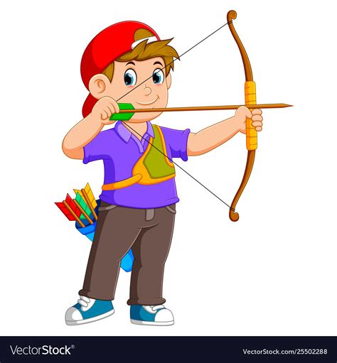 Professional Archer Is Archering Royalty Free Vector Image