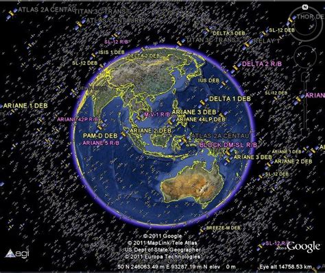 Map Seeing The Real Time Satellite Position All Around The Earth