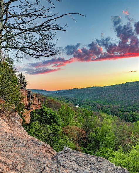 Boston Mountain Sunrise From Yellow Rock Trail Arkansas Photograph By