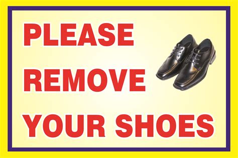 Buy Please Remove Your Shoes Sticker Size X Inch Online