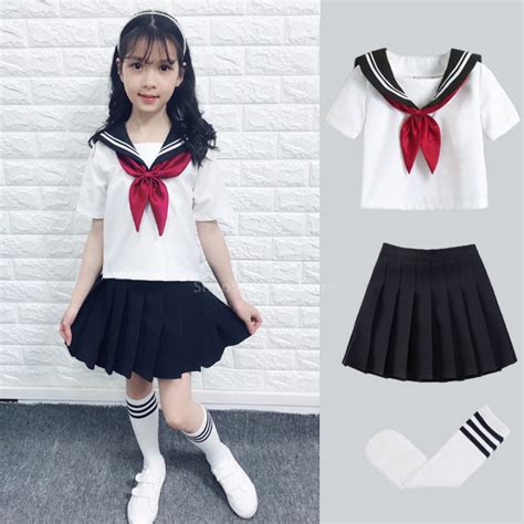 Kid Jk Sailor Dress 4pcs Girl Japanese Korean Orthodox School Uniform