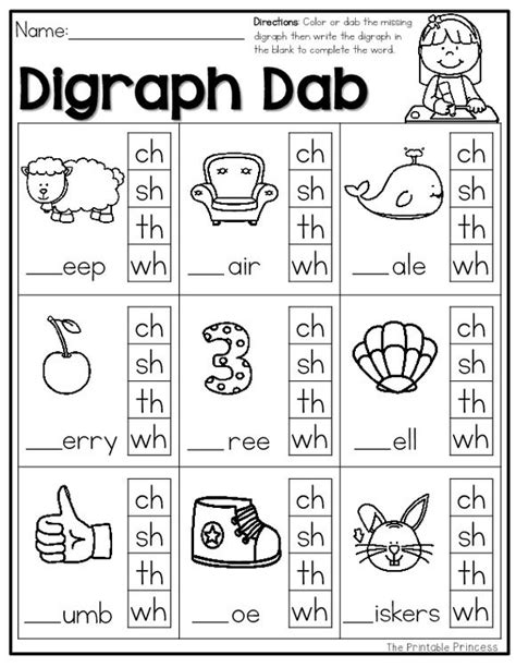 Free Printable Digraphs Worksheets Kidsworksheetfun