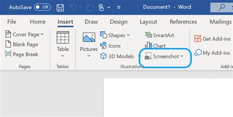 How To Use Microsoft Words Built In Screenshot Tool