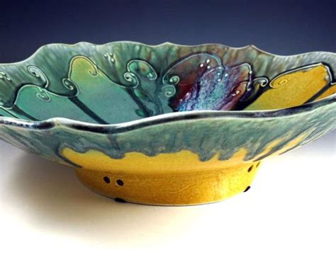 Large Pottery Bowl Handmade Decorative Art By Botanic2ceramic Porcelain