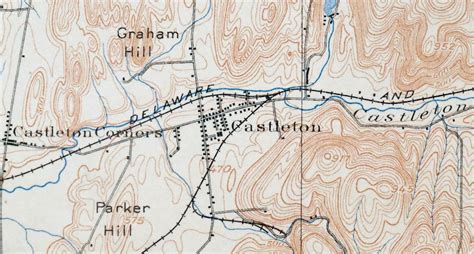 Castleton Vermont New York Antique Usgs Topo Map 1897 Rutland
