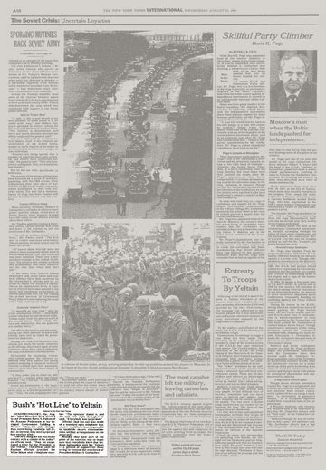 The Soviet Crisis Bushs Hot Line To Yeltsin The New York Times