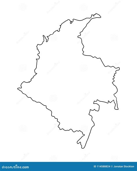 Republic Of Colombia Map Contour Stock Illustration Illustration Of