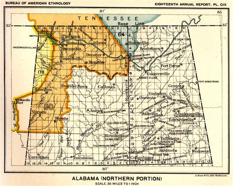 Indian Land Cessions In The U S Alabama Northern Portion Map 2