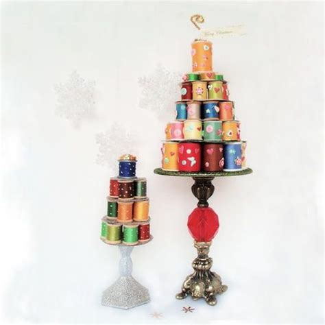 Whimsical Thread Spool Christmas Trees Vintage Christmas Crafts