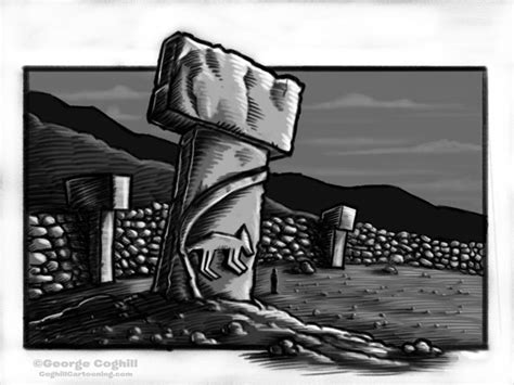 Gobekli Tepe Cartoon Monument Sketch Coghill Cartooning Cartoon