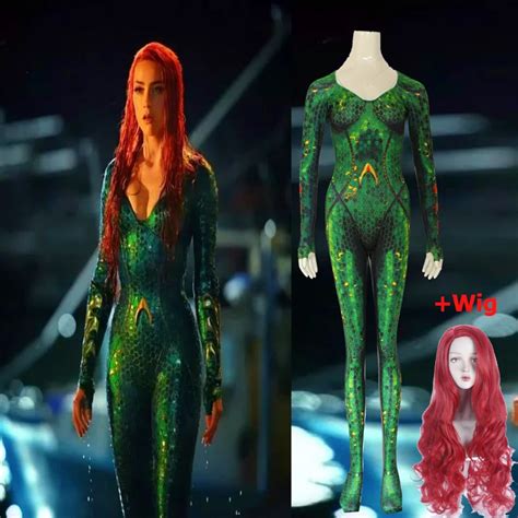 Aquaman Mera Cosplay Costume Queen Mera Justice League Catsuit Zentai