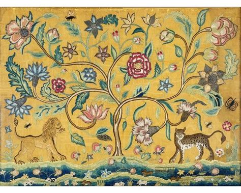 Antique Tree Of Life Art Print Flowering Tree With Animals Etsy
