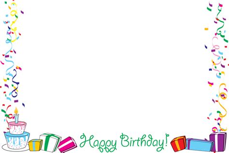 Download Hd Happy Birthday Border Birthday Card Borders Clip Art