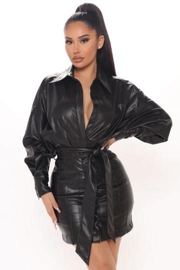 Fooling Around Faux Leather Midi Dress Black Dresses Fashion Nova