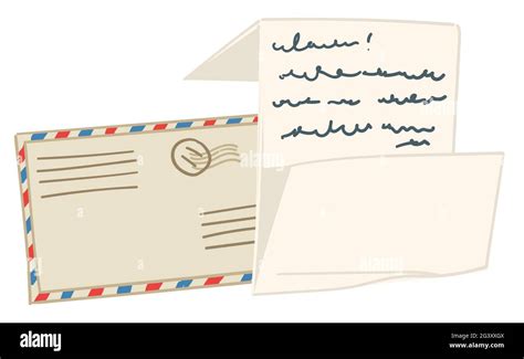 Vintage Letter With Handwritten Message On Paper Stock Vector Image