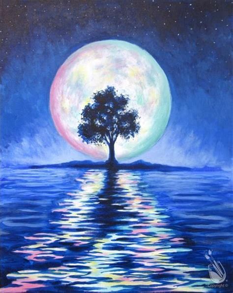 Paintingwithatwist Colors Of The Moon Moon Painting Beginner