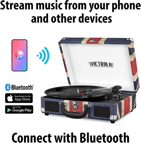 Victrola VSC BT UK Vintage Bluetooth Portable Suitcase Record Player Exotique