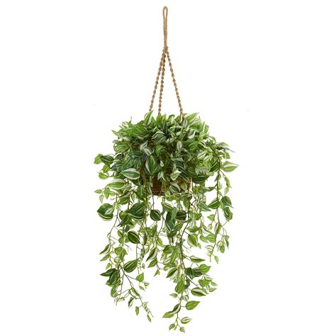 Nearly Natural 51in. Wandering Jew Artificial Plant in Hanging Basket (Real Touch) - Walmart.com ...