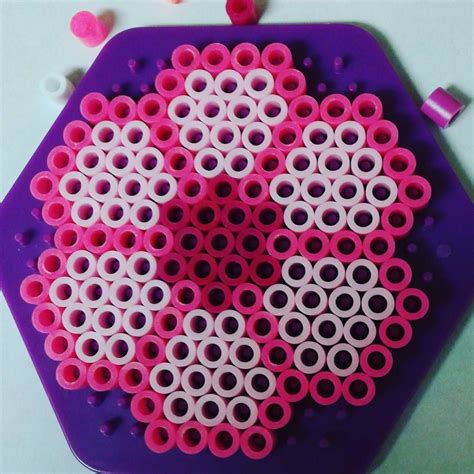 A great collection of free pdf perler bead templates for you to use with your peg boards. Flower coaster perler beads by paizli_pink … | Perler ...