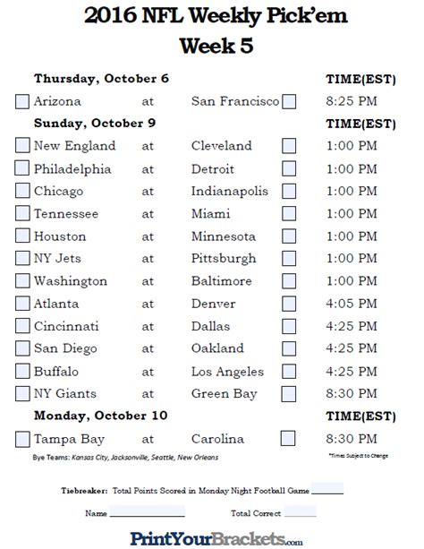 College Football Pick Em Printable Sheets That Are Comprehensive