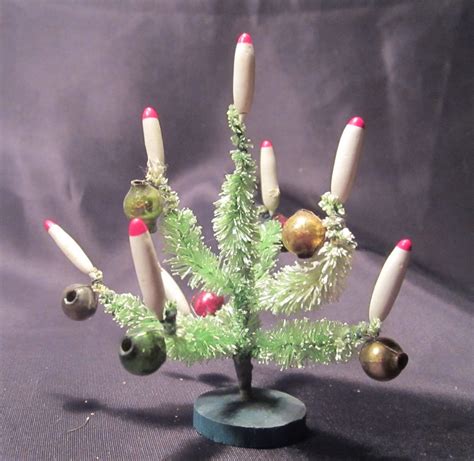 Antique Christmas Miniature Pipe Cleaner Tree With Glass Etsy