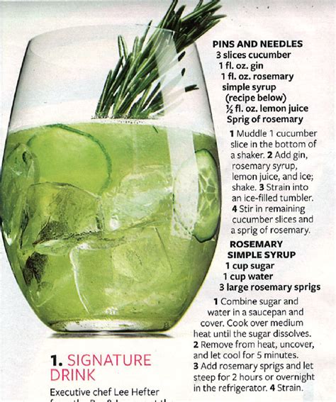 Pins And Needles Signature Drink From Instyle Mag Rosemary Simple Syrup