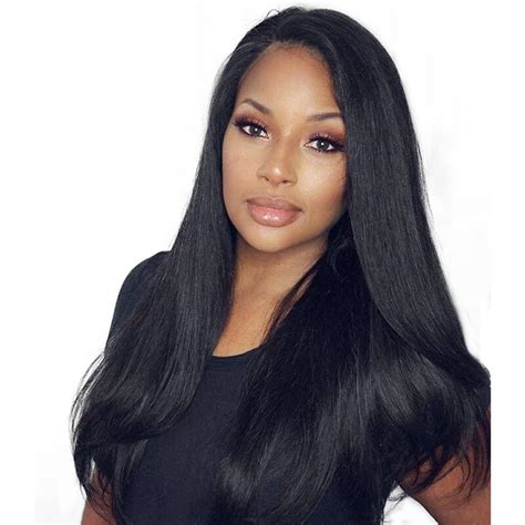 Straight Human Hair Full Lace Wigs Pre Plucked With Baby Hair Density Full Lace Wig For