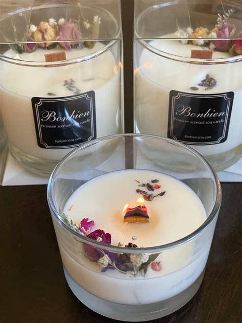 Soy Candles Dried Flower Candlerose Etsy Candles Homemade