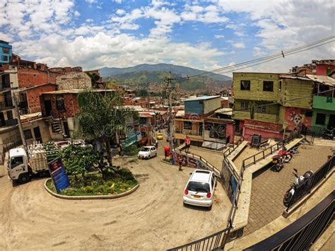 Houses At Comuna 13 In Medellin Colombia Editorial Stock Image