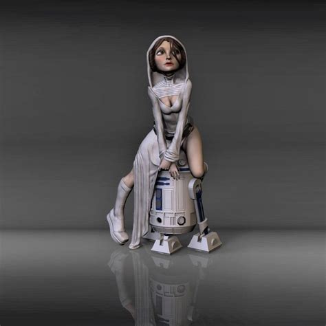 star wars leia sexy 3d stl digital figure file format 3d etsy