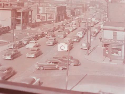 Downtown Traffic Street Scene 1950s Night Marquee Original Film