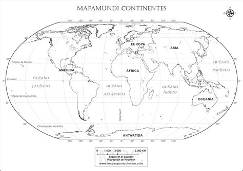 Mapa De Los Continentes Para Colorear Estudiar