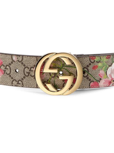 Gucci belt sales are higher than ever. Gucci Women's Floral Logo Print Belt - Beige Multi - Lyst