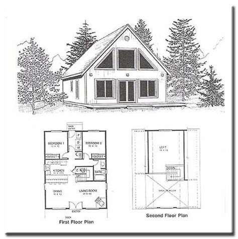 Minimalist 2 Bedroom Cabin With Loft Floor Plans Gallery House Plan