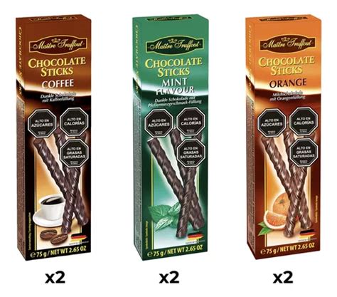 Pack 6 Chocolate Stick Maitre Truffout 75g Surtido Cuotas Sin Interés