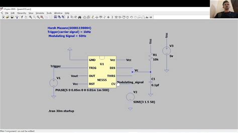 Design Of A Pwm Circuit Using Timer Ic555 In Ltspice Software Youtube