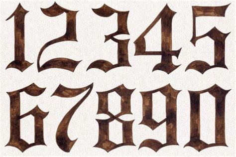 Gothic Old English Number Fonts For Tattoos Images And Photos Finder