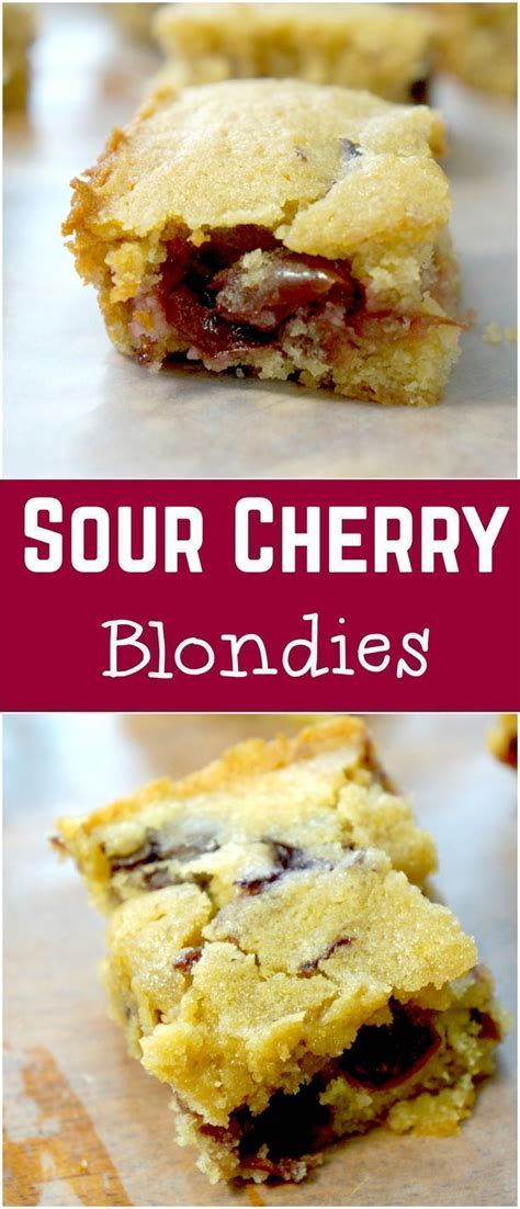 Blondie Recipe Sour Cherry Blondies Easy Dessert Recipe Desserts