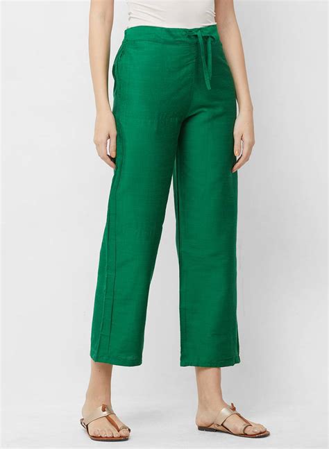 Womens Solid Green Casual Pants Payal Enterprise 3006565