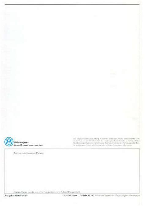 1991 Vw Golf Ii Mk2 Function Sales Brochure Euro